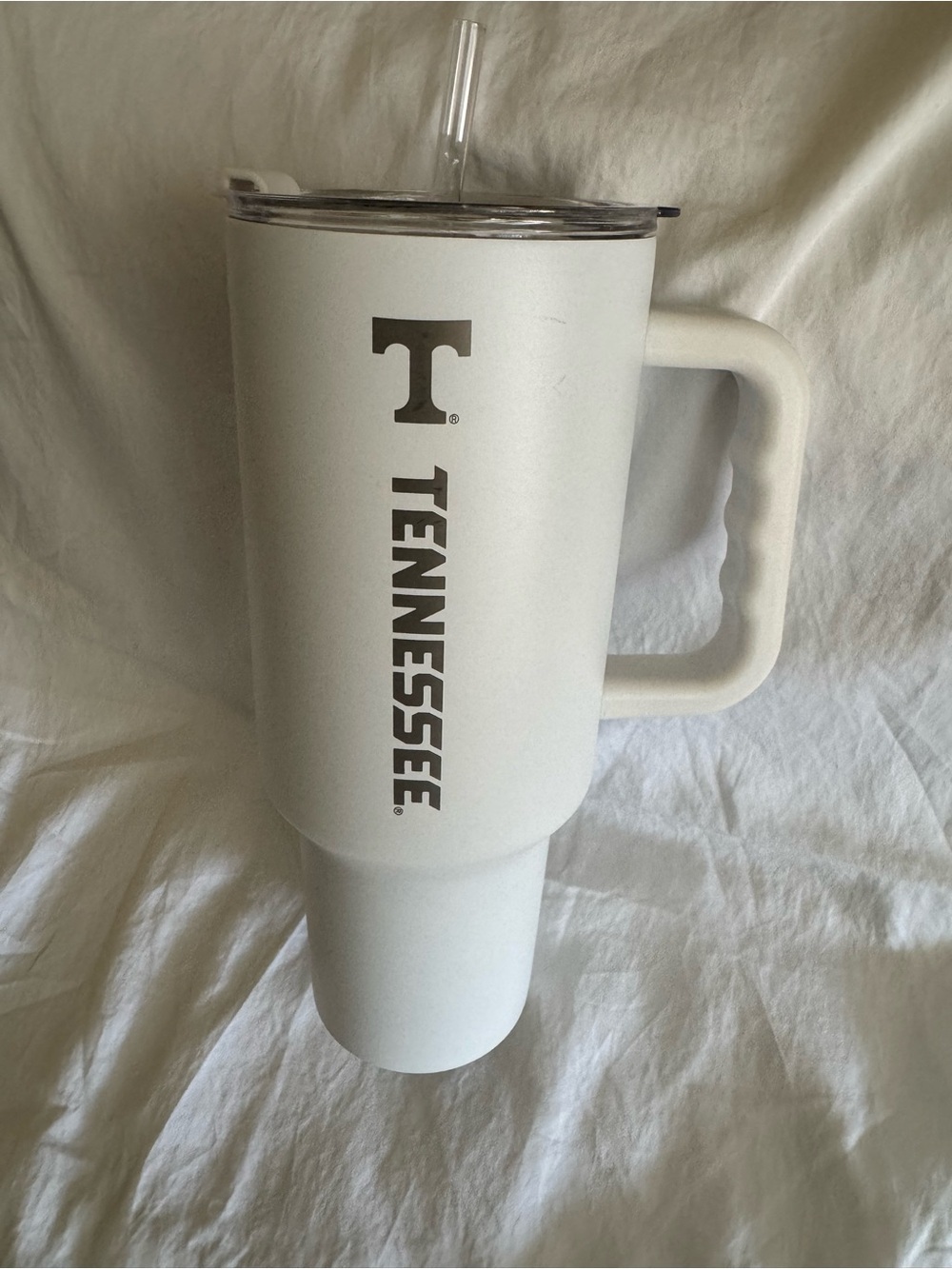 Logo Brands NCAA Tennessee Volunteers 40oz Insulated Tumbler Handle Straw White